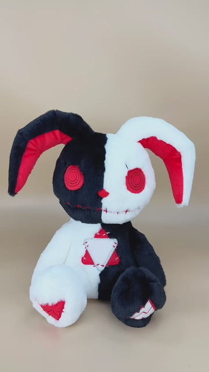 Goth Voodoo Black and White Bunny Plush