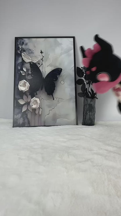 Cute Goth Fire Dragon Plush Dusty Rose