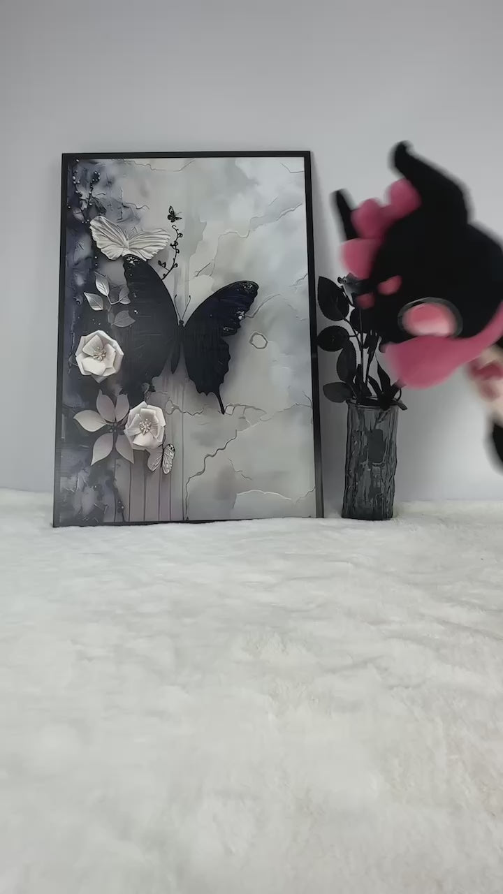 Cute Goth Fire Dragon Plush Dusty Rose