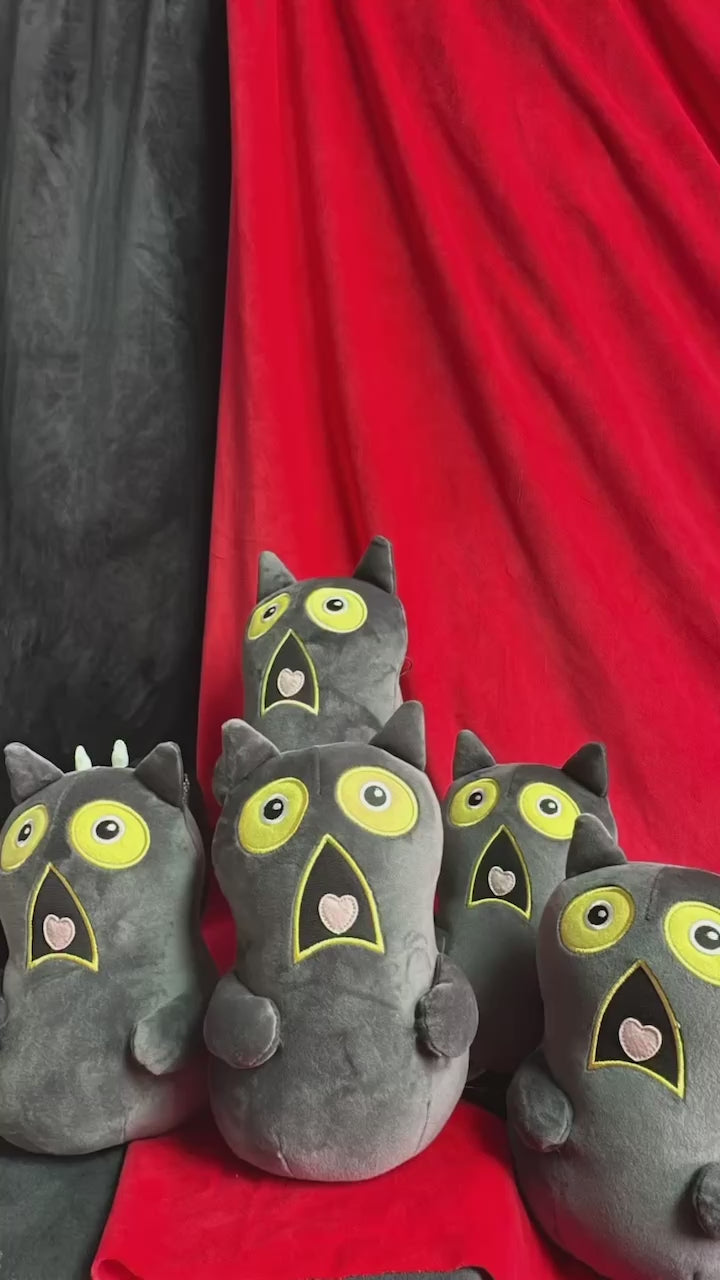 Kawaii Dark Black Cat Shocked Expression