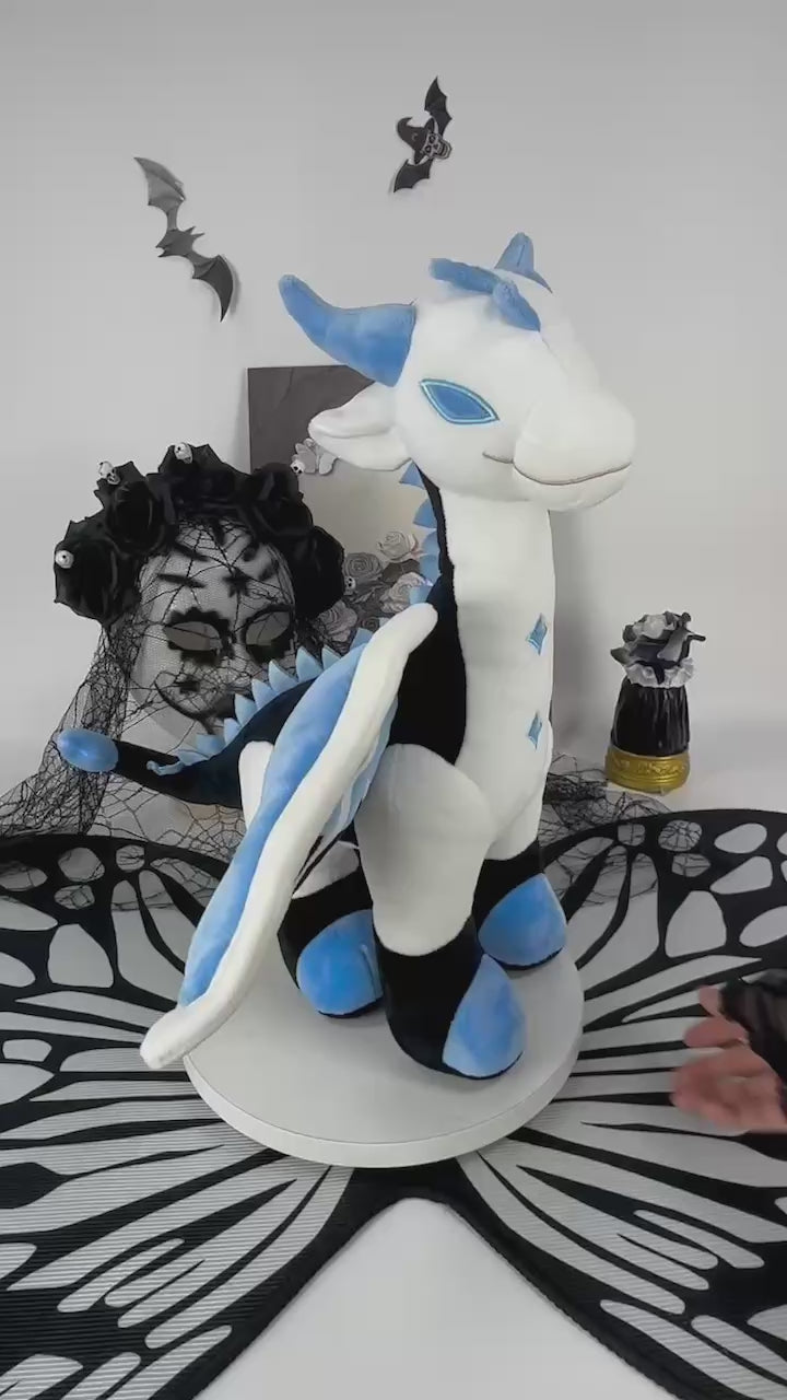 Black and Blue Goth Dragon Plush
