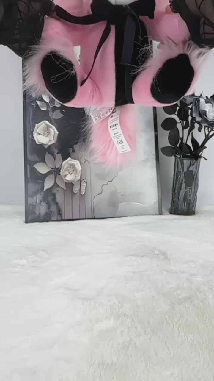 Emo Kawaii Pink Raccoon Stuffed Toy