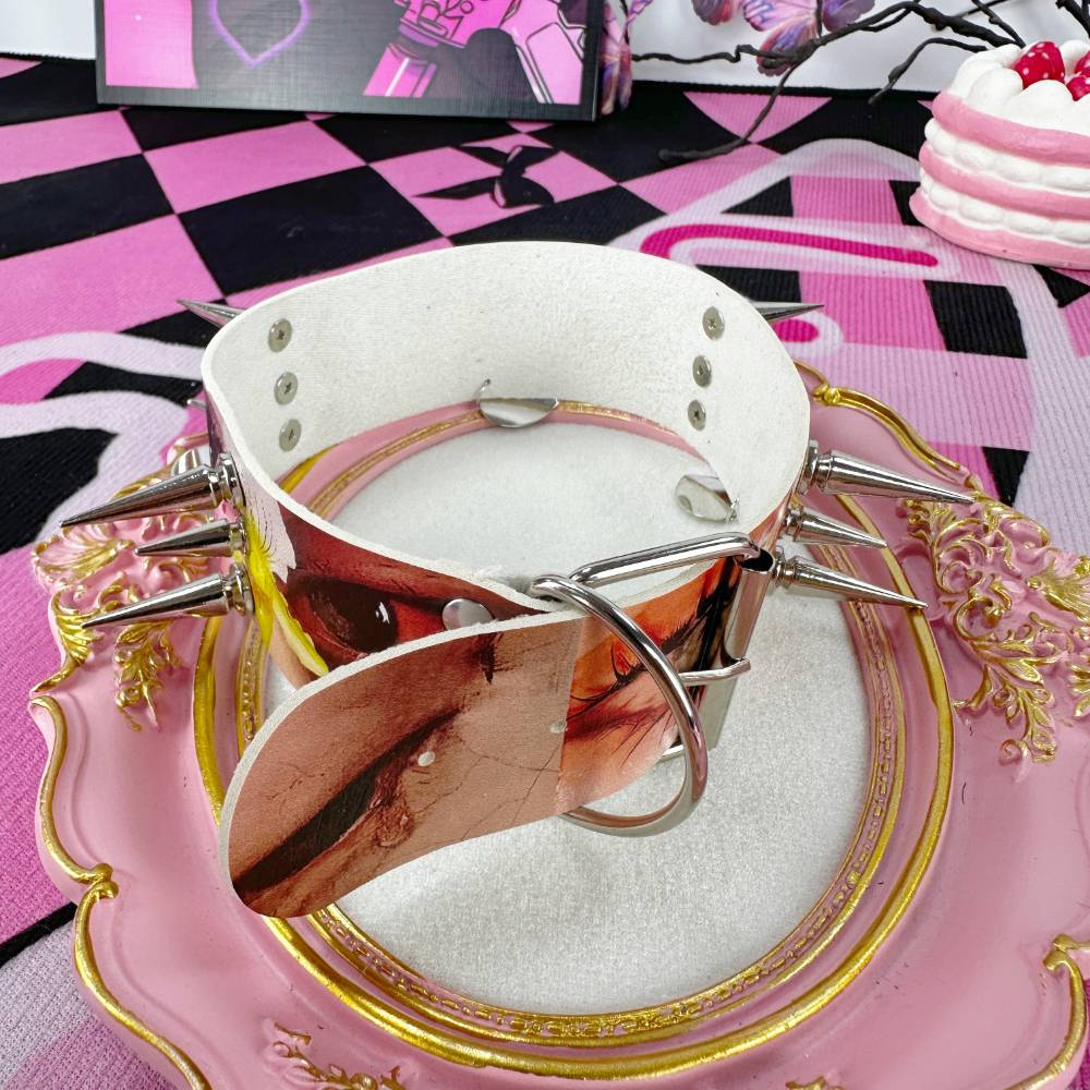 Punk Eyes Spike Heart Choker