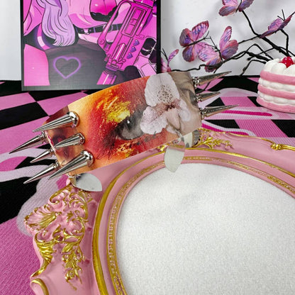 Punk Eyes Spike Heart Choker