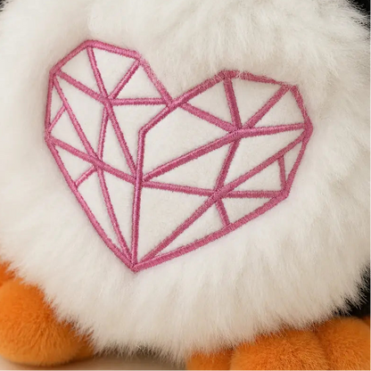 Punk Penguin Stuffed Animal - Embroidered Heart Detail