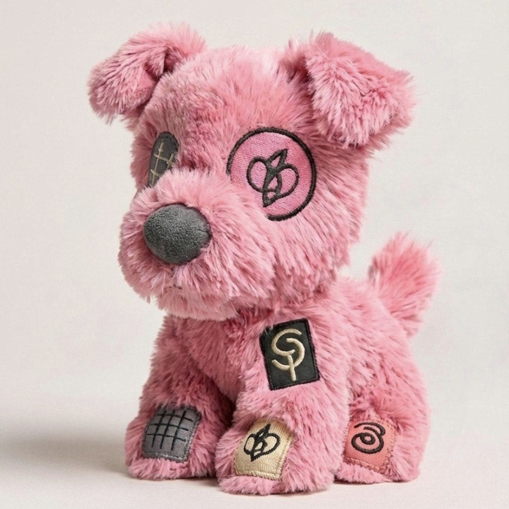 Punk Patchwork Puppy Plush