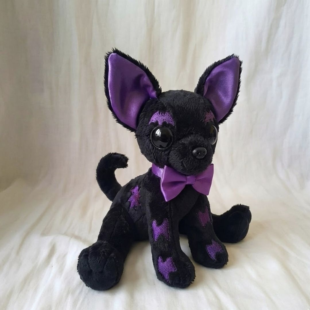 Cyber Goth Black Chihuahua Stuffed Animal