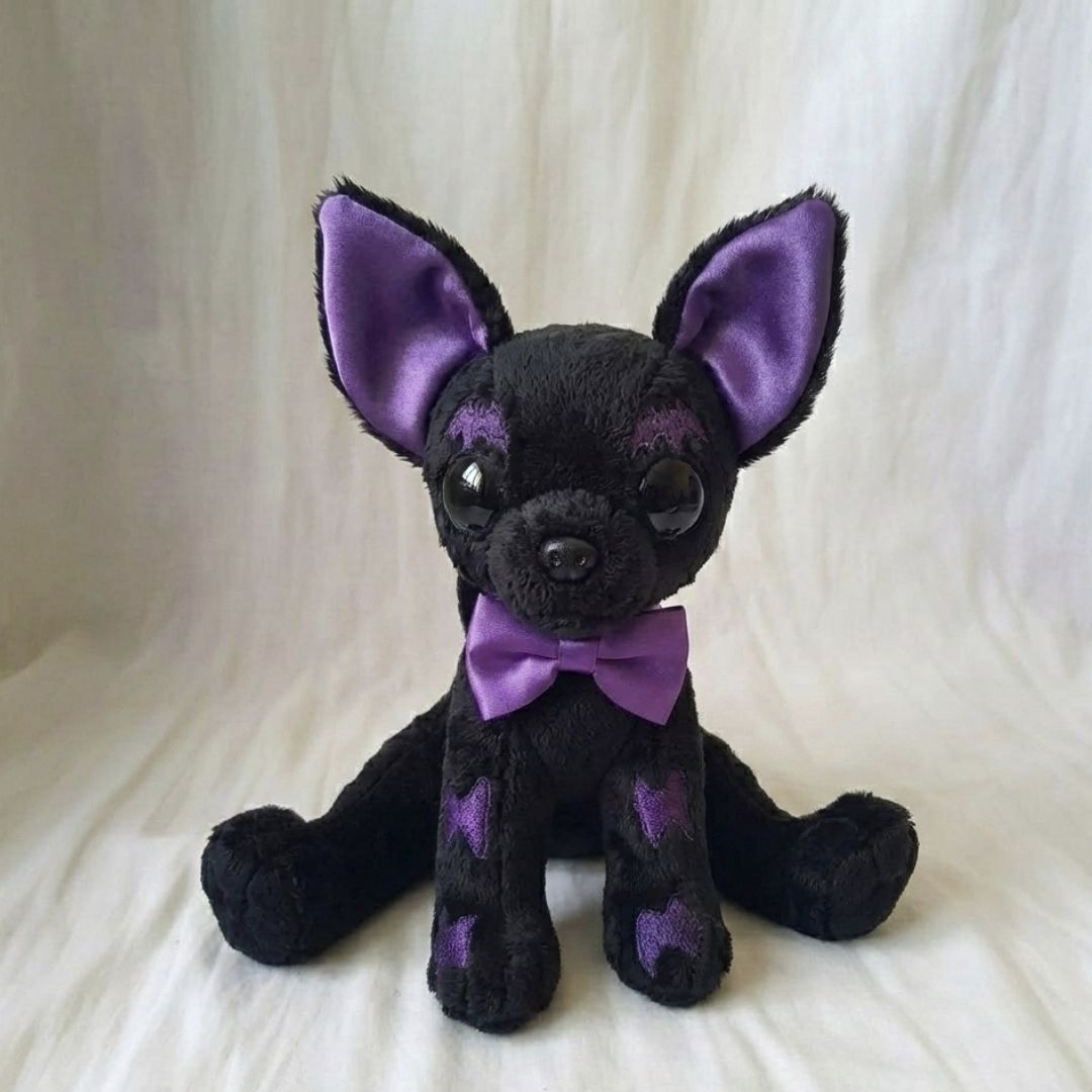 Cyber Goth Black Chihuahua Stuffed Animal