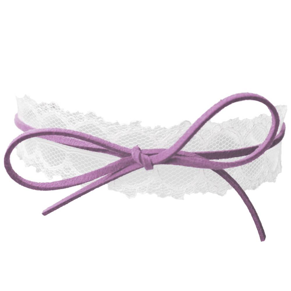 Cute Purple Velvet Cord Lace Ribbon Choker