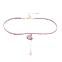 Cute Purple Velvet Cord Lace Ribbon Choker