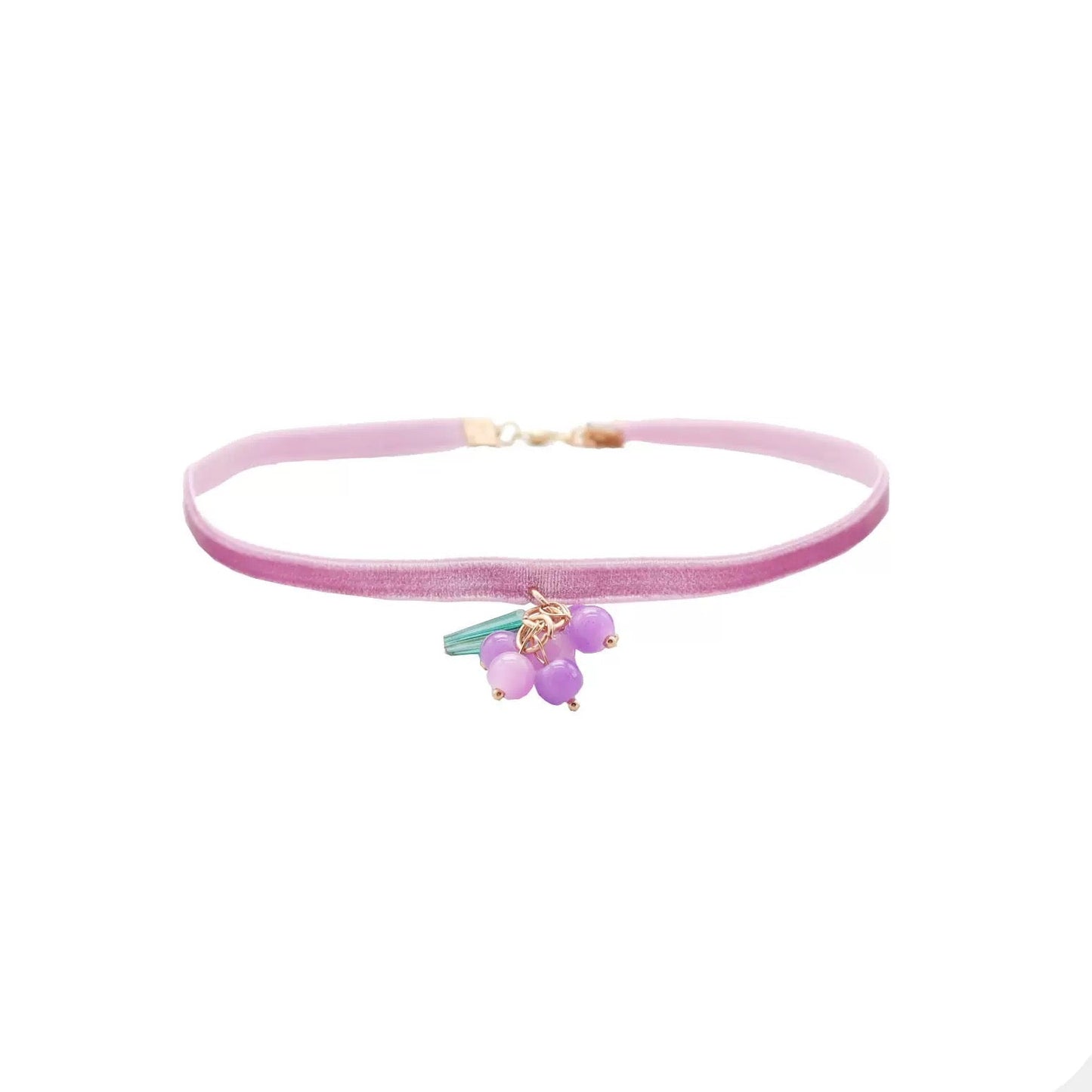 Cute Purple Velvet Cord Lace Ribbon Choker