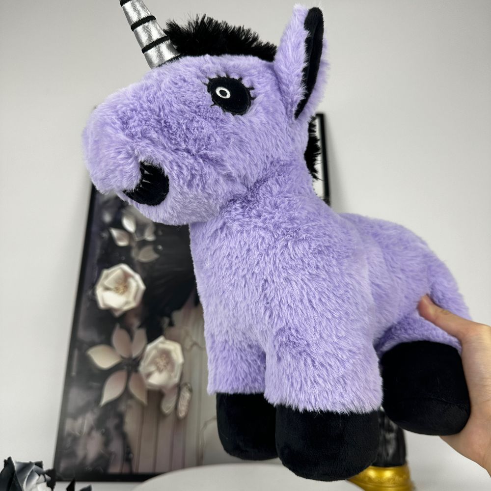 Goth Smirk Purple Unicorn Stuffed Animal