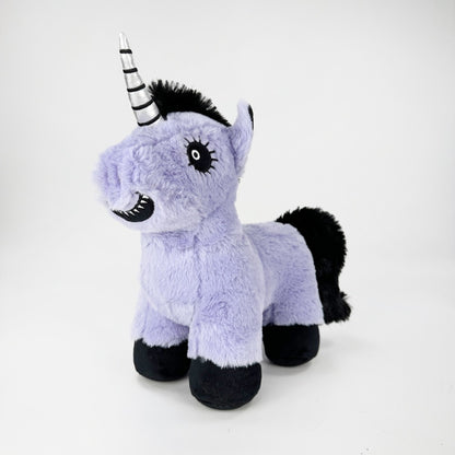 Goth Smirk Purple Unicorn Stuffed Animal