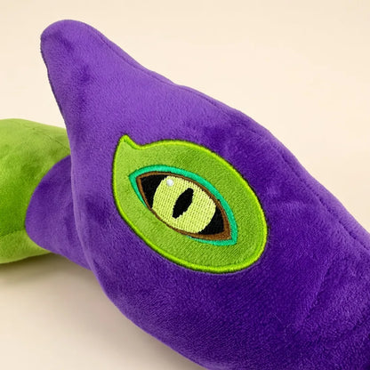 Purple Green Pterodactyl Plush Eye Detail