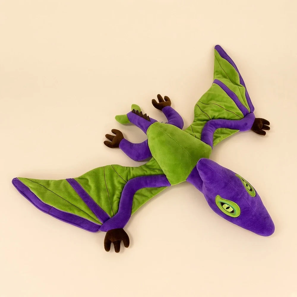 Purple Green Pterodactyl Plush Overhead Alternate View