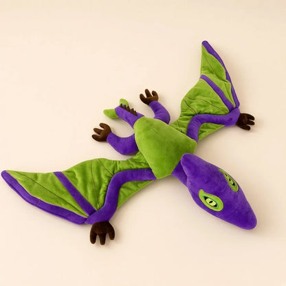 Purple Green Pterodactyl Plush Overhead View