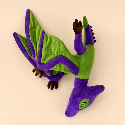 Purple Green Pterodactyl Plush Top Side View