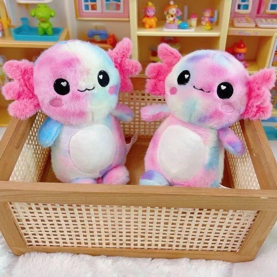 Rainbow Tie-Dye Axolotl Plush Toy 