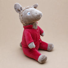 Raspberry Pajama Alpaca Plush - Side View
