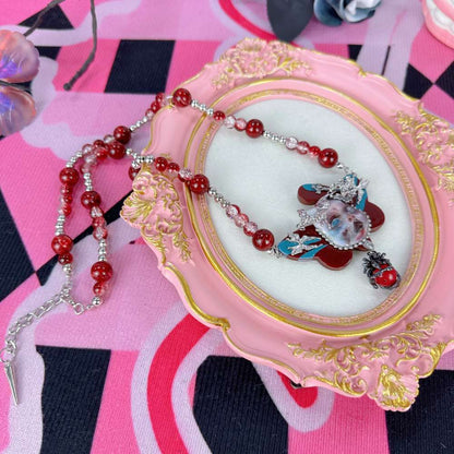 Gothic Doll Butterfly Red Choker