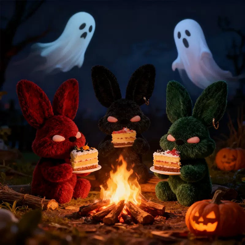 Goth Red Eyes Bunny Plush