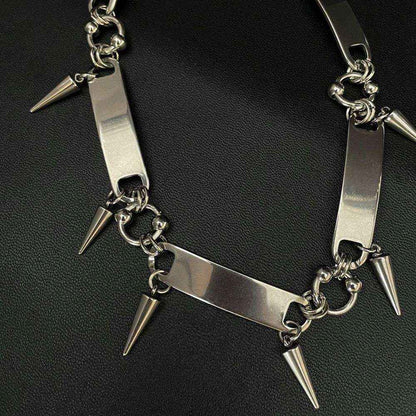 Punk Spike & Plate Metal Choker (Men's/Women's)