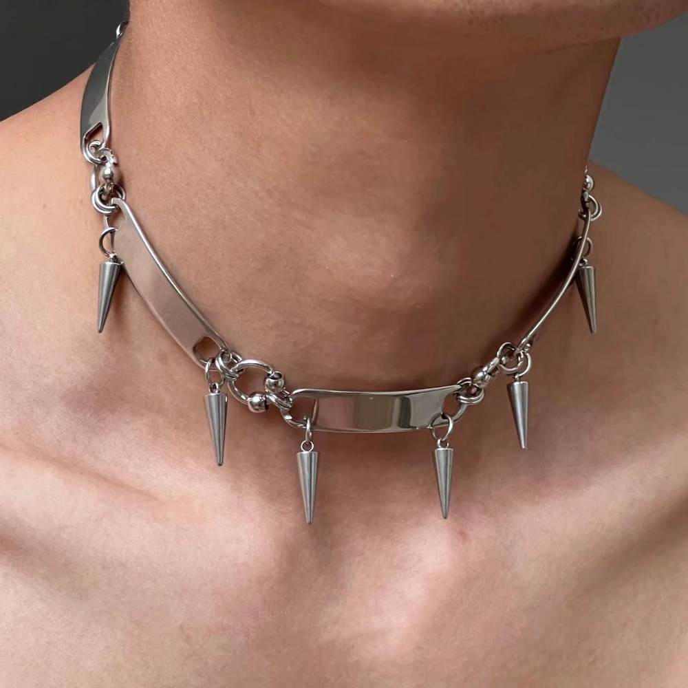 Punk Spike & Plate Metal Choker (Men's/Women's)