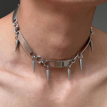 Punk Spike & Plate Metal Choker (Men's/Women's)