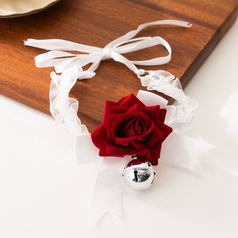 Rose Bell Ribbon Choker Lace