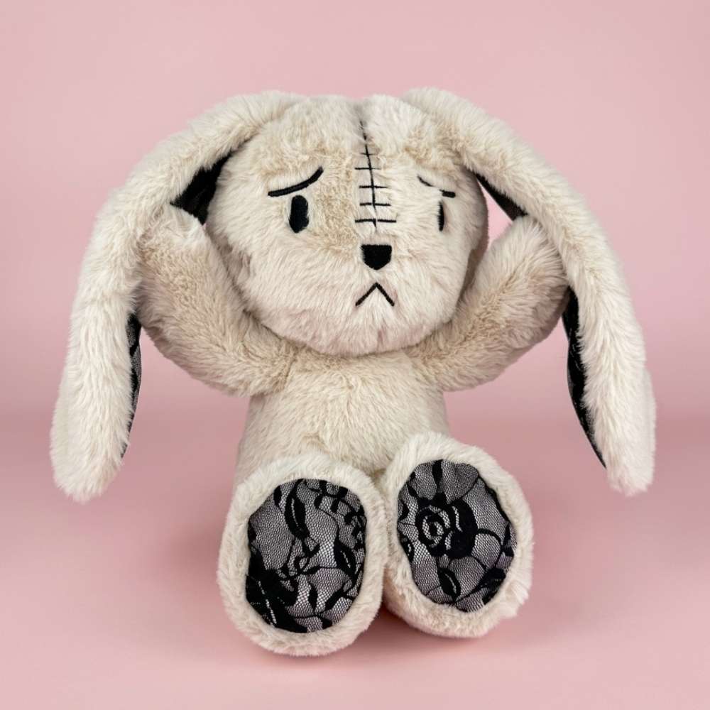 Emo Grey Bunny with Lace