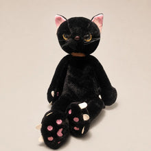 Black Scowling Cat Plush – Front View