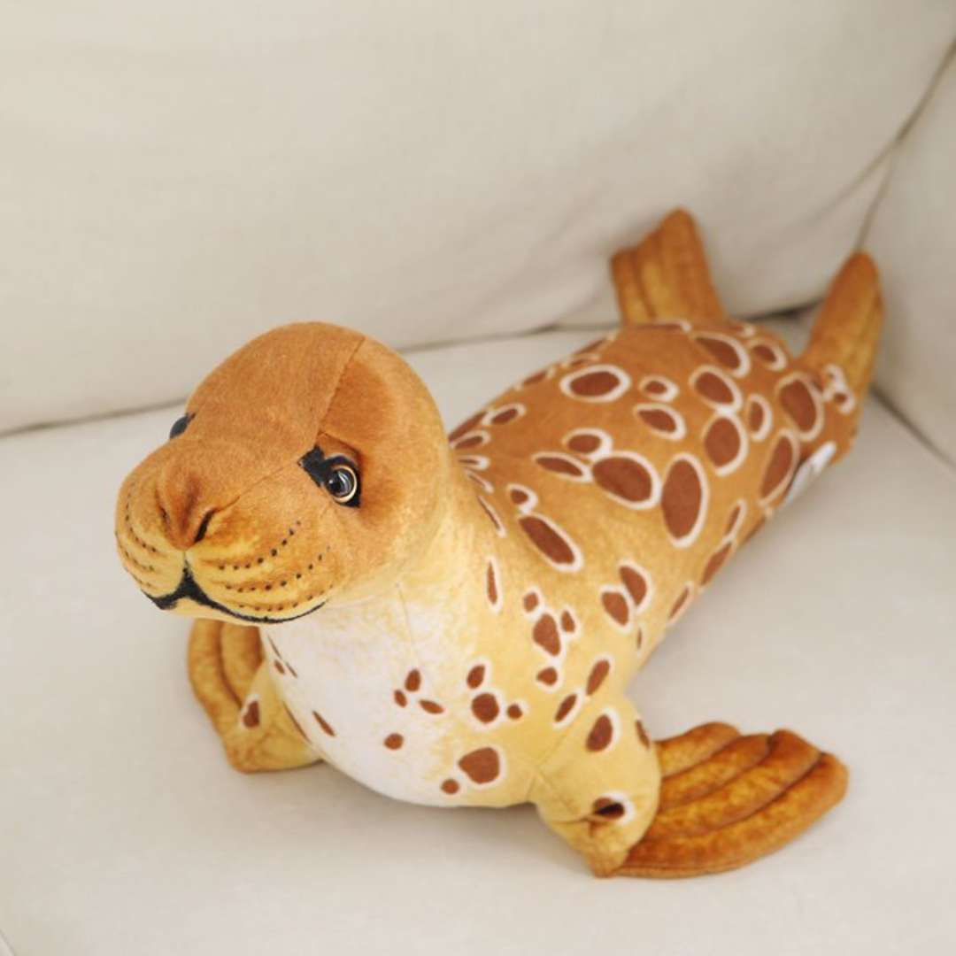 Seal realistic plush brown