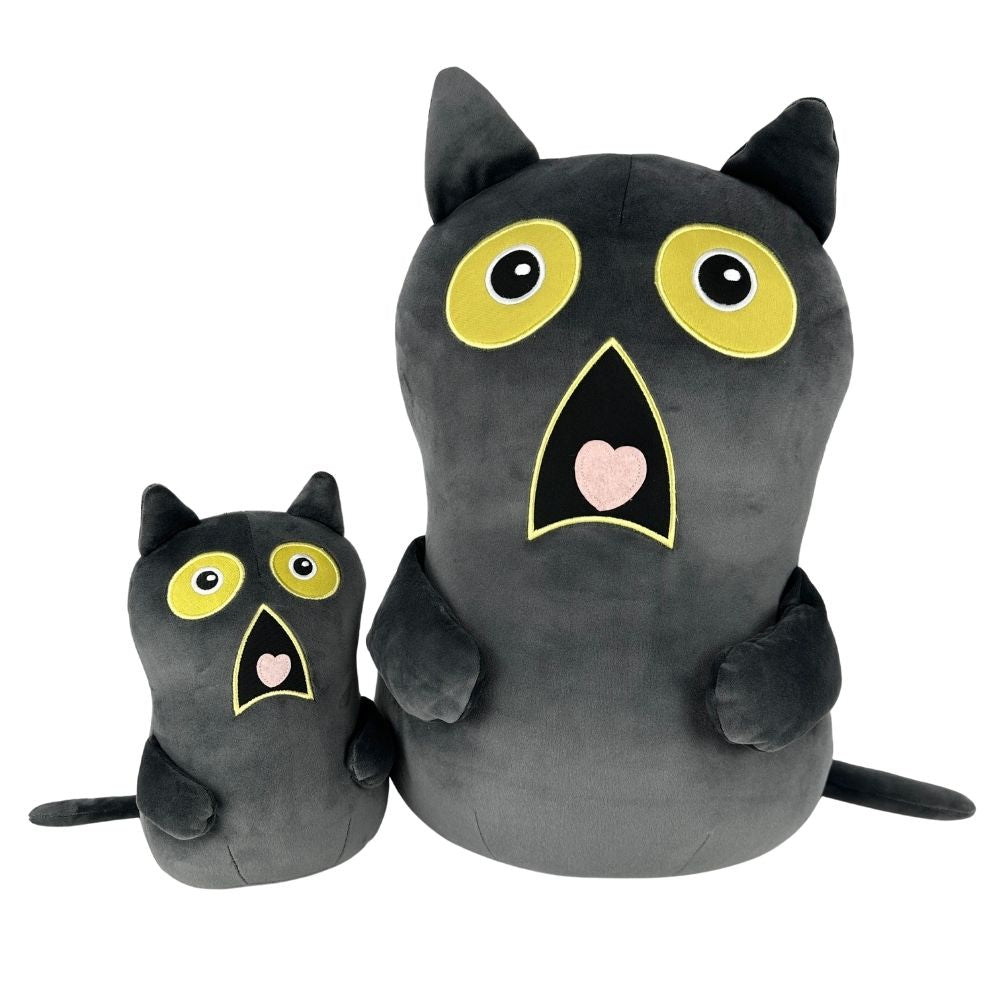 Kawaii Dark Black Cat Shocked Expression