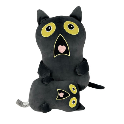 Kawaii Dark Black Cat Shocked Expression
