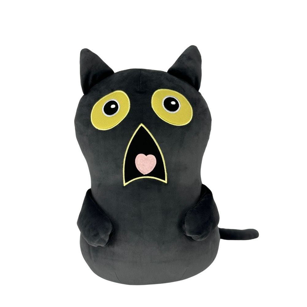 Kawaii Dark Black Cat Shocked Expression