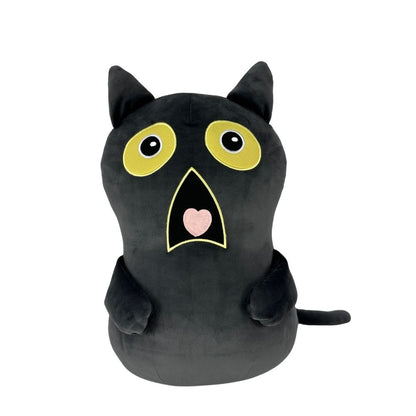 Kawaii Dark Black Cat Shocked Expression