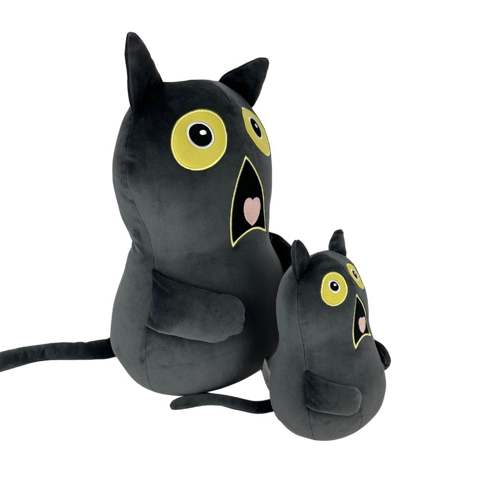 Kawaii Dark Black Cat Shocked Expression