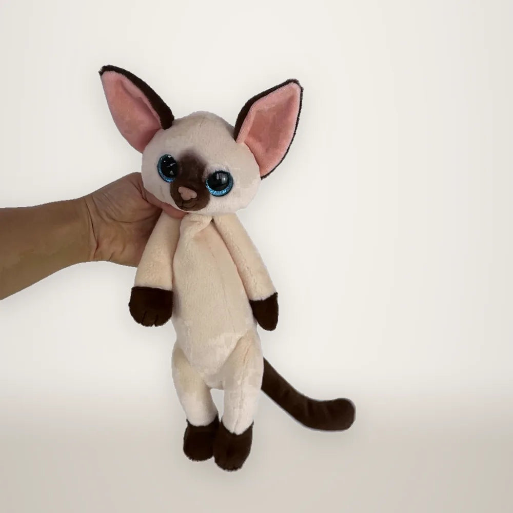 Siamese Glitter Eye Cat Held Side Stuffed Animal