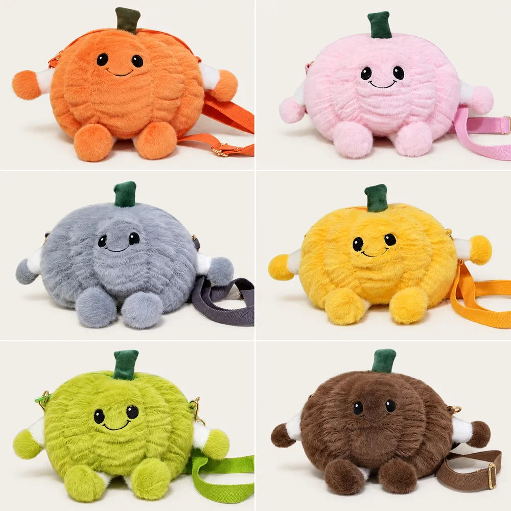 Six Color Pumpkin Plush Crossbody Bag Collection