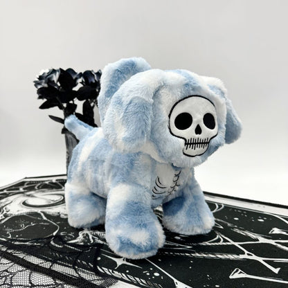 Blue Goth Skeleton Puppy Plush Handbag