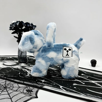 Blue Goth Skeleton Puppy Plush Handbag