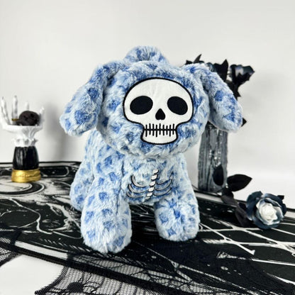 A Blue Skeleton Dog Plush Bag