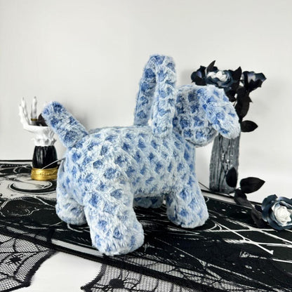 A Blue Skeleton Dog Plush Bag