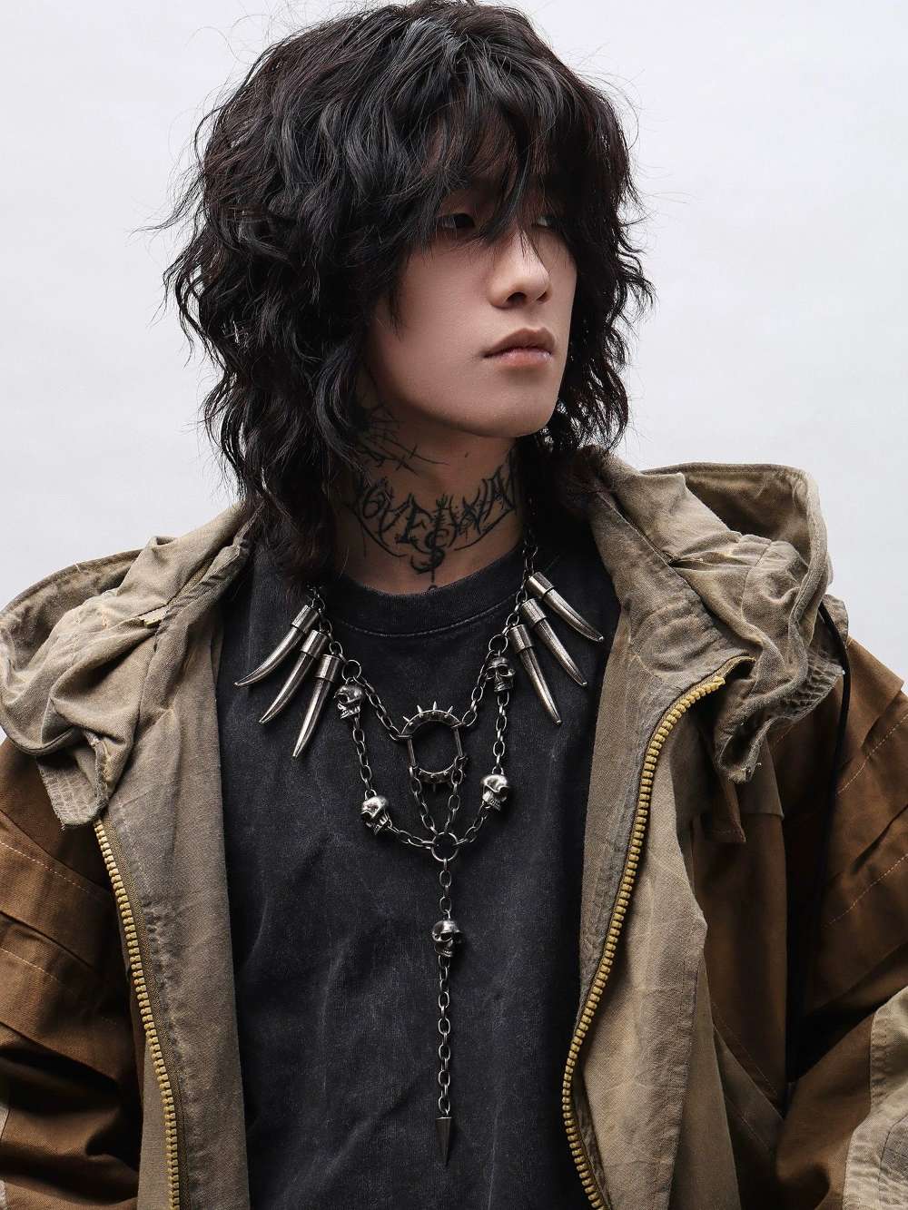 Punk Skull & Horn Metal Men's Choker