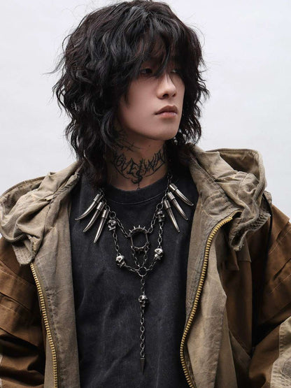 Punk Skull & Horn Metal Men's Choker