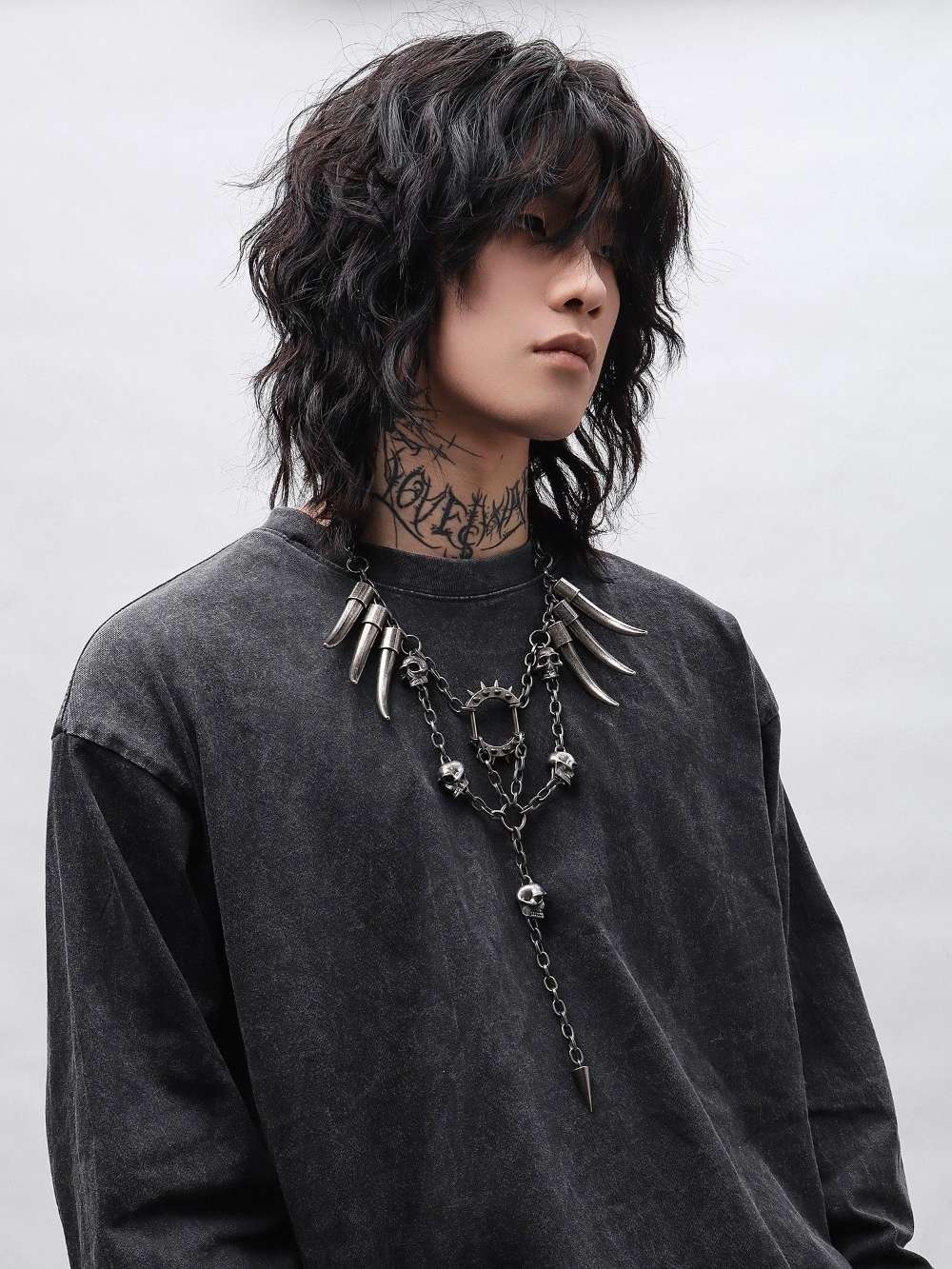Punk Skull & Horn Metal Men's Choker