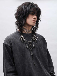 Punk Skull & Horn Metal Men's Choker