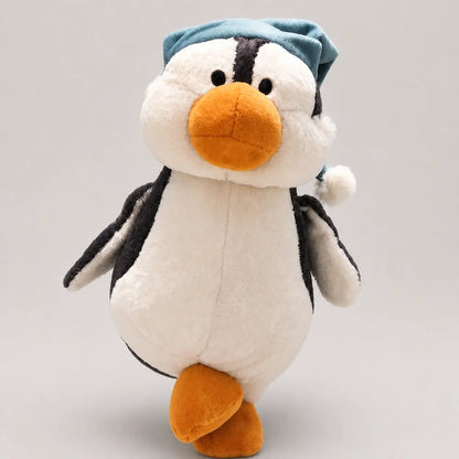 Blue Sleep Cap Penguin Plush Toy - Front View