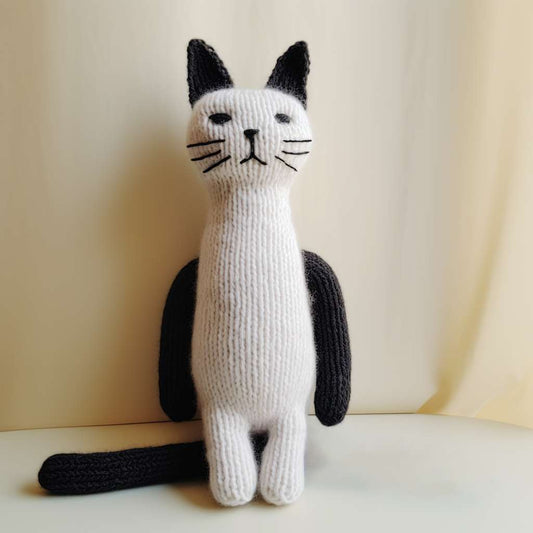Knitted cat stuffed animal