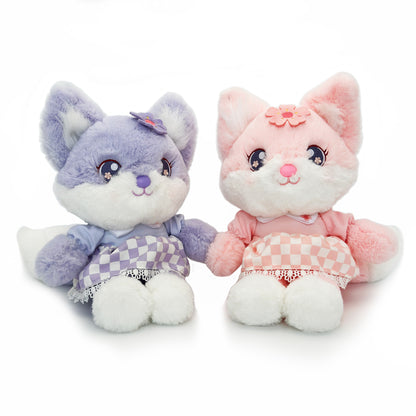 super cute stuffed fox pink purple